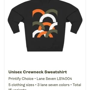 Men's Crewneck Sweater - Black with Multicolor Arches